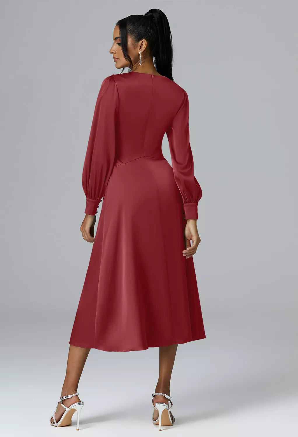 AW Sibylla Burgundy  Cocktail Wedding Guest Dresses